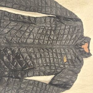 THE NORTH FACE Womens Thermoball Insulated Jacket, black,  pink logo